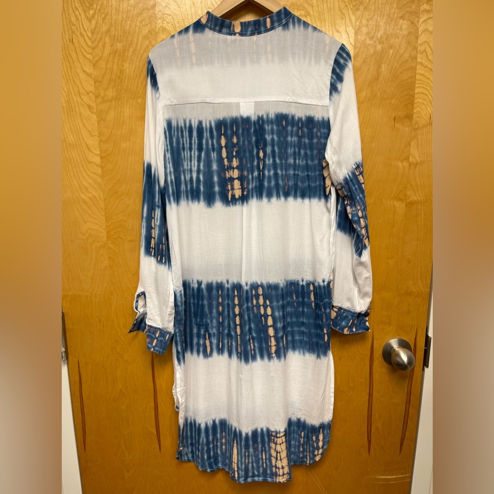 Le Salty Label Tie Dye Shirt Hi Low Small Rising Sun Shirt Dress